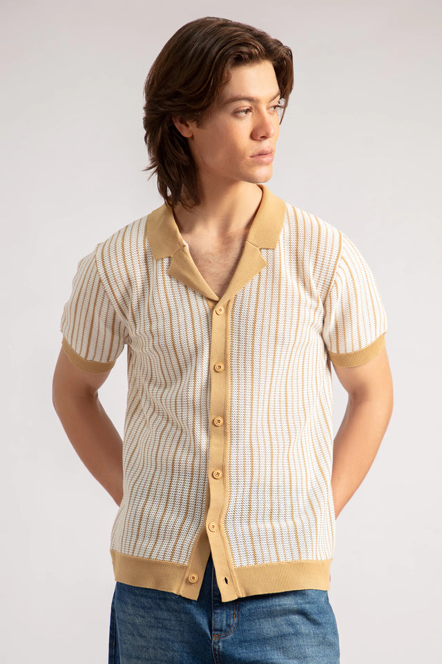 Cuban Collar Knitted shirt
