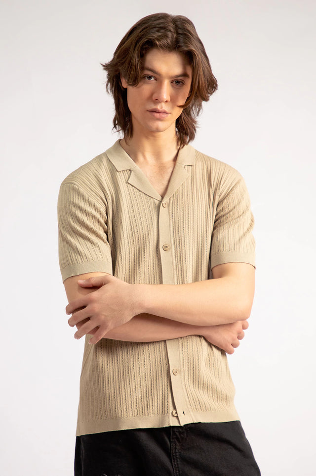 Cuban Collar Knitted shirt