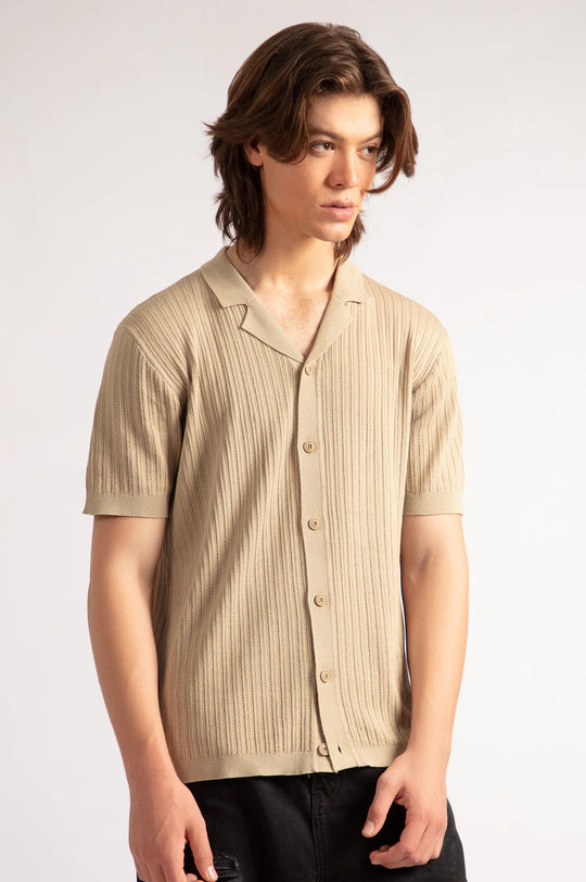 Cuban Collar Knitted shirt