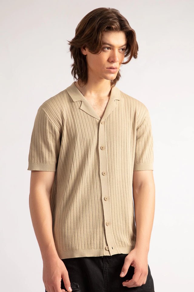 Cuban Collar Knitted shirt