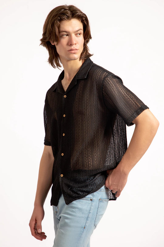 Cuban Collar Textured shirt