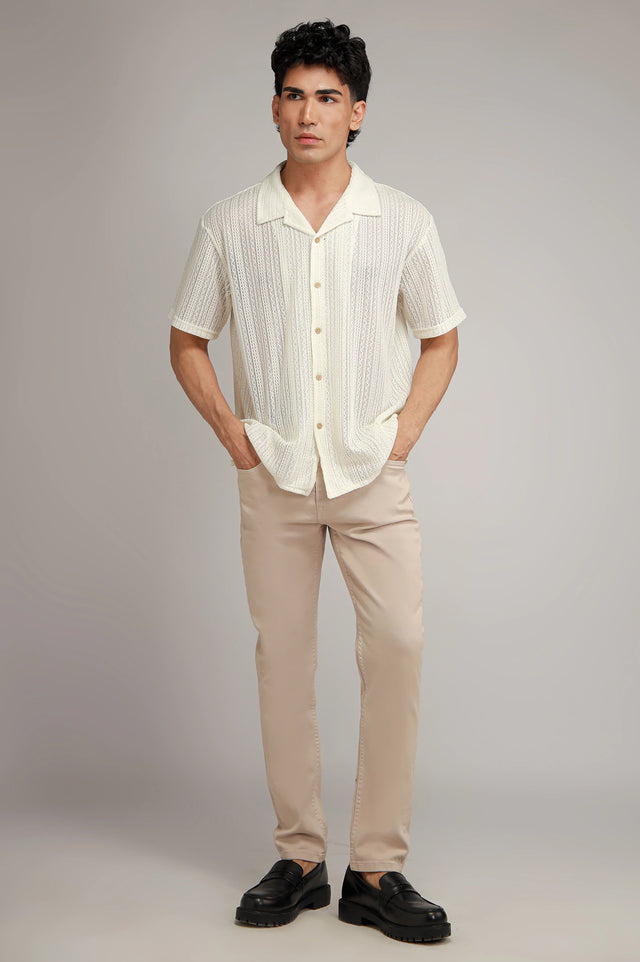 Cuban Collar Knitted Shirt