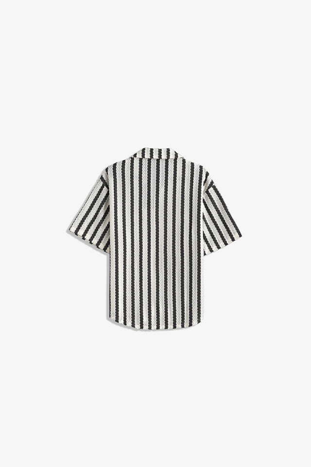 Cuban Collar Textured Shirt