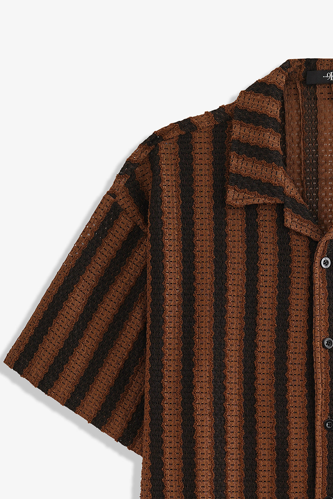 Cuban Collar Textured Shirt