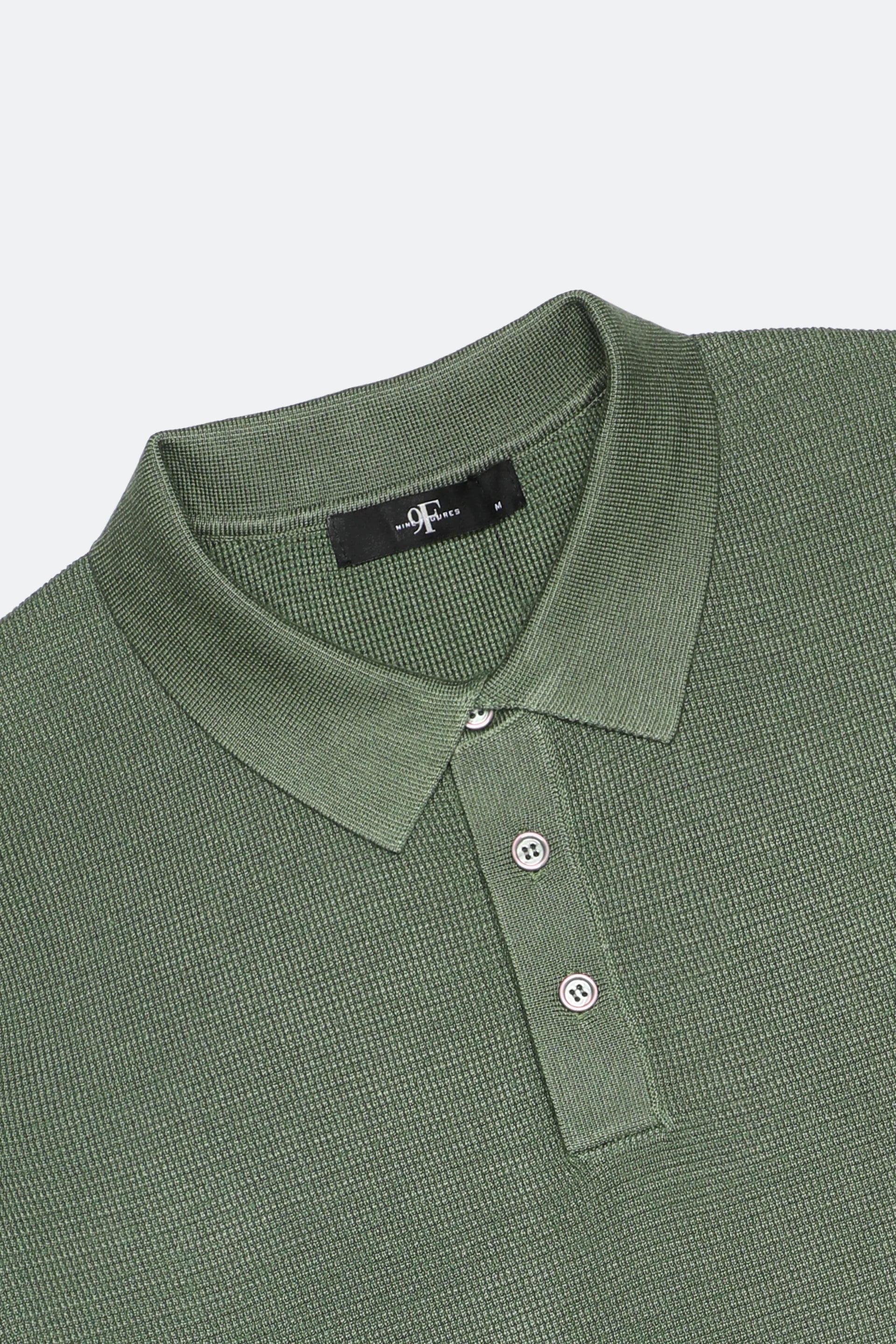 Basic Collar Textured Knitted Polo