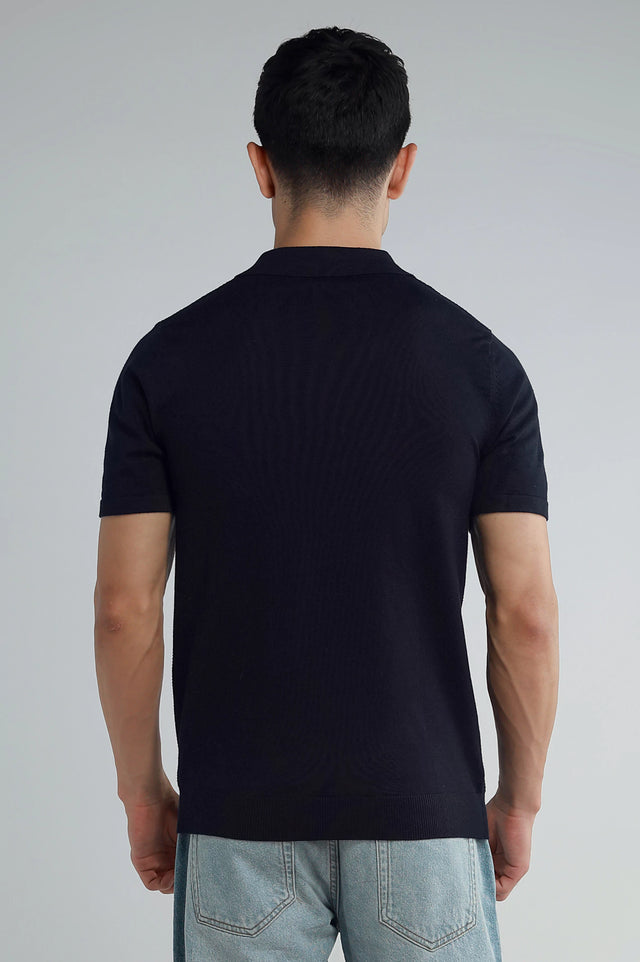 Zipper Textured Polo