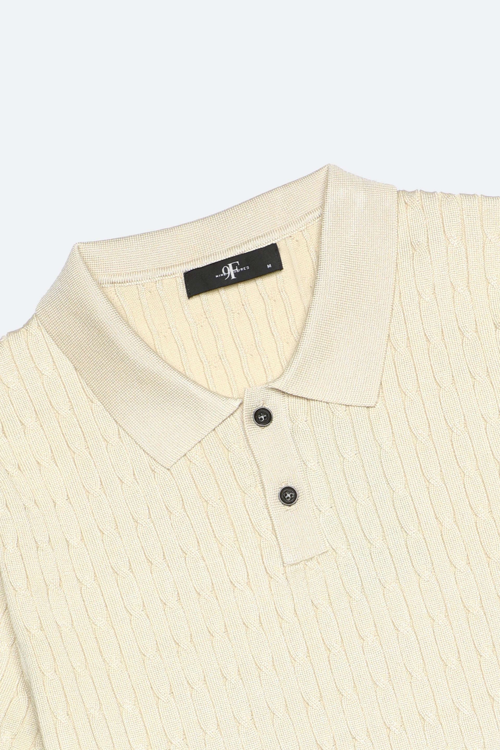 Basic Collar Cable Knitted Polo