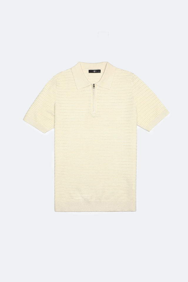 Zipper Textured Polo