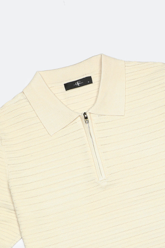 Zipper Textured Polo