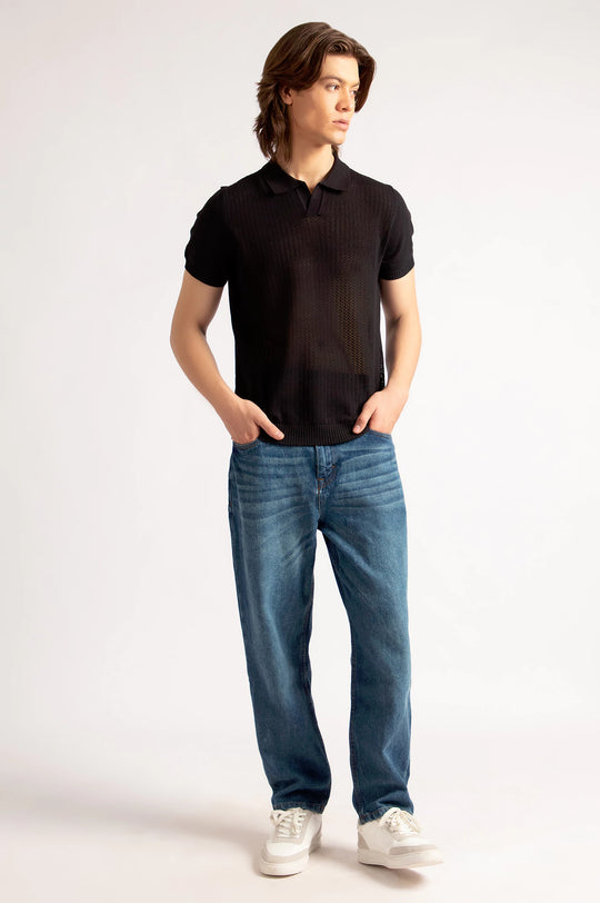 Johnny Collar Textured Polo