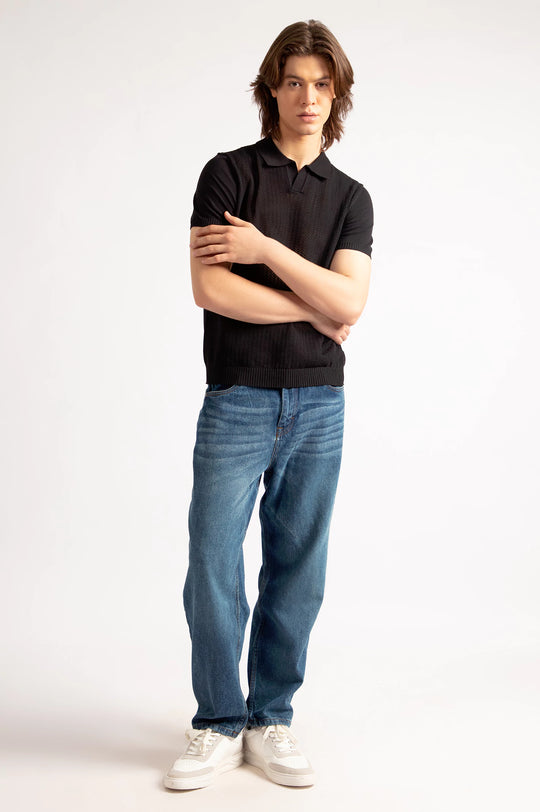 Johnny Collar Textured Polo