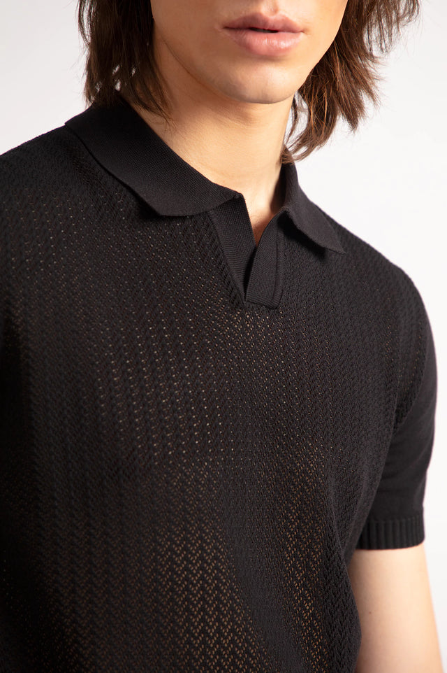 Johnny Collar Textured Polo