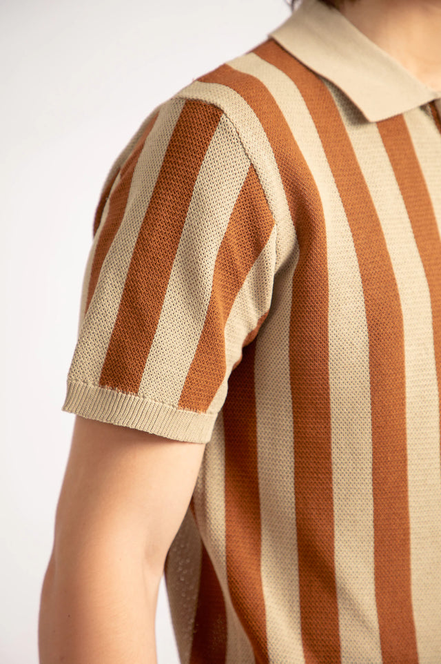 Striped Textured Polo