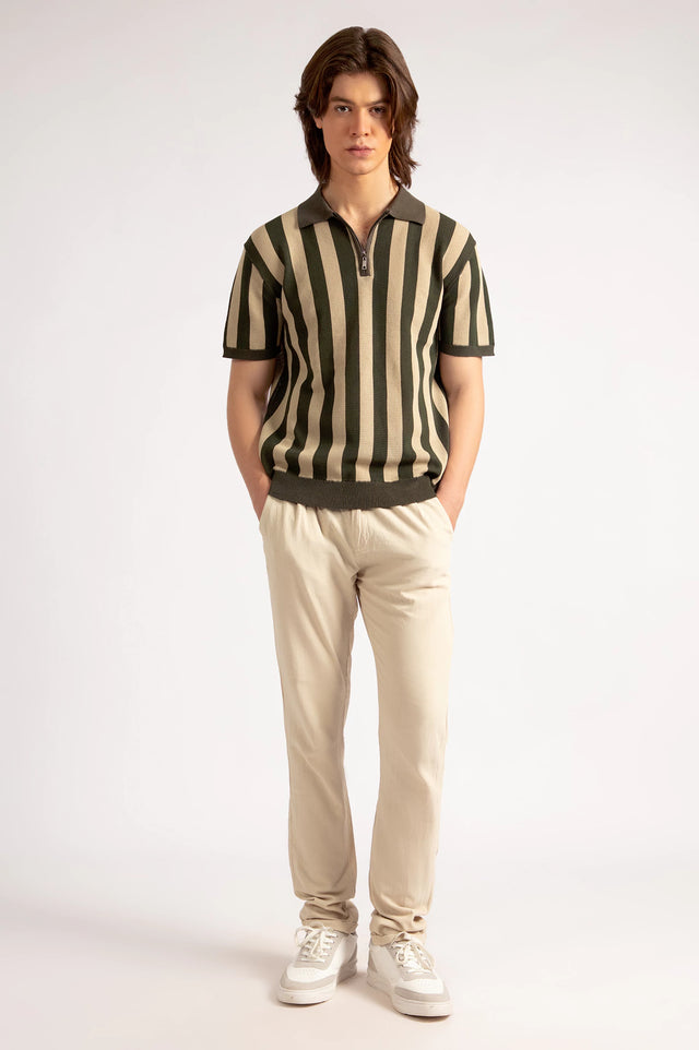 Striped Textured Polo