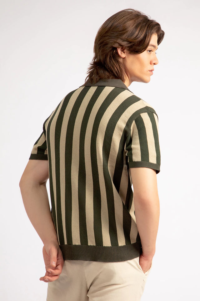 Striped Textured Polo