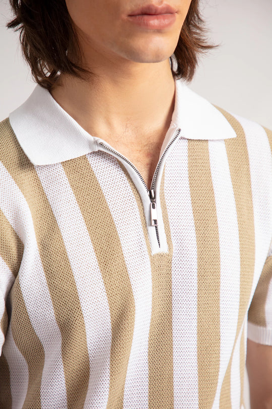 Striped Textured Polo
