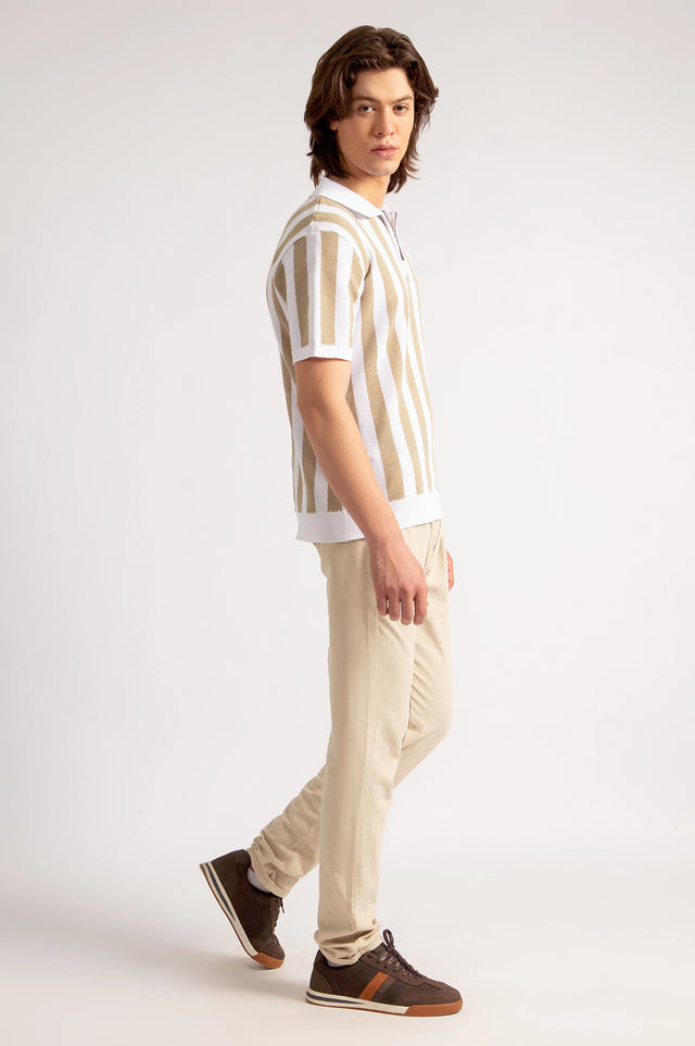 Striped Textured Polo