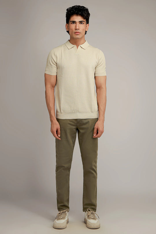 Johnny Collar Textured Polo