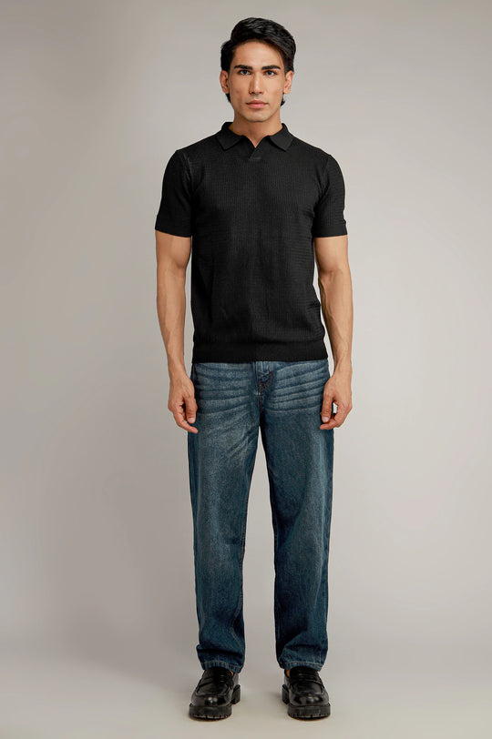 Johnny Collar Textured Polo