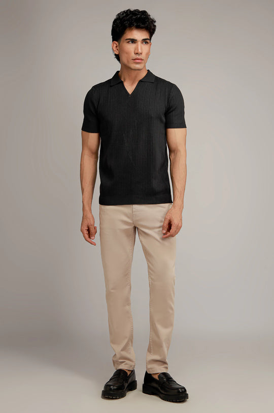 Johnny Collar Textured Polo