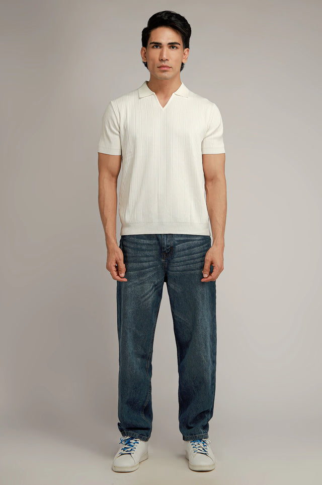 Johnny Collar Textured Polo