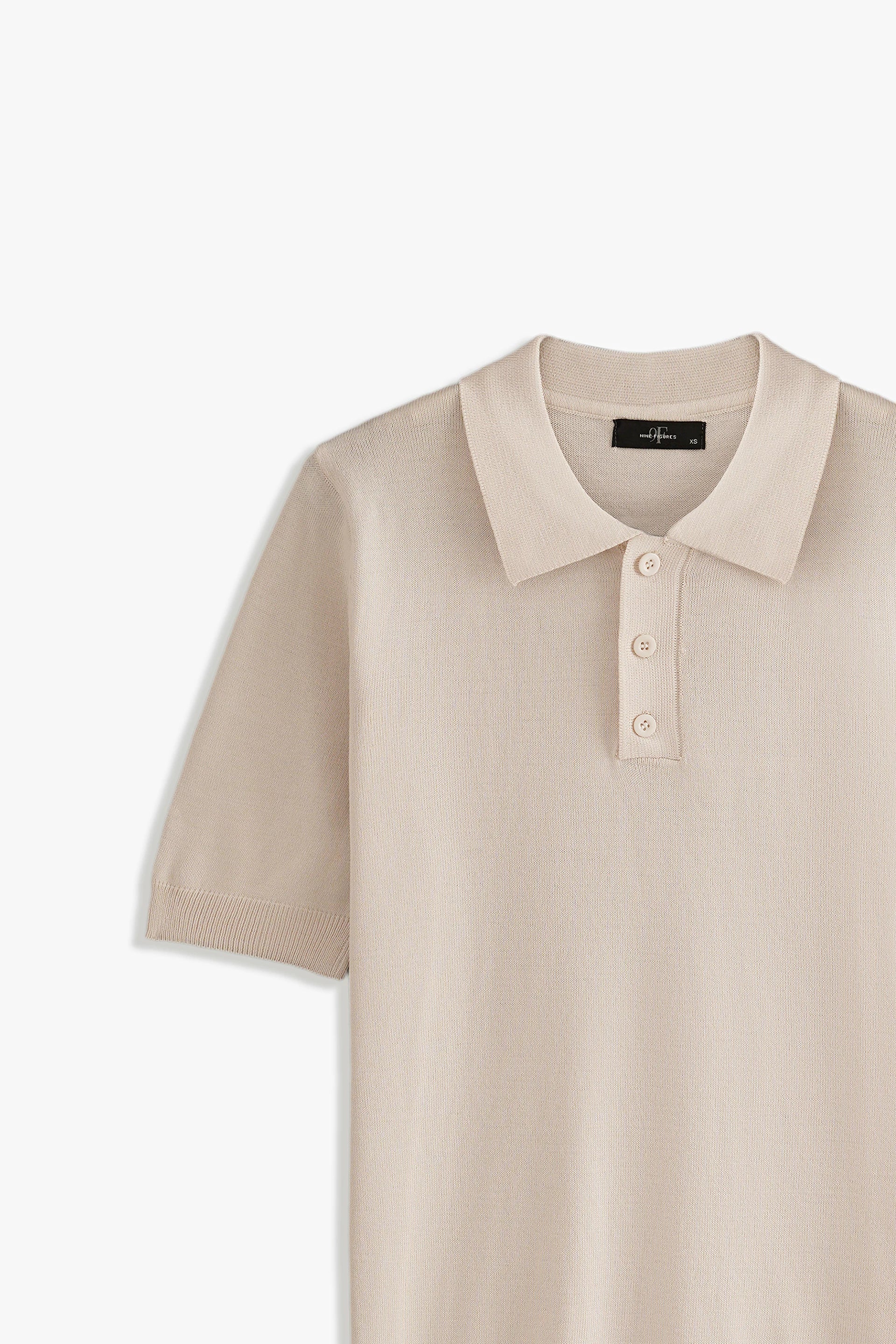 Textured Button Placket Polo