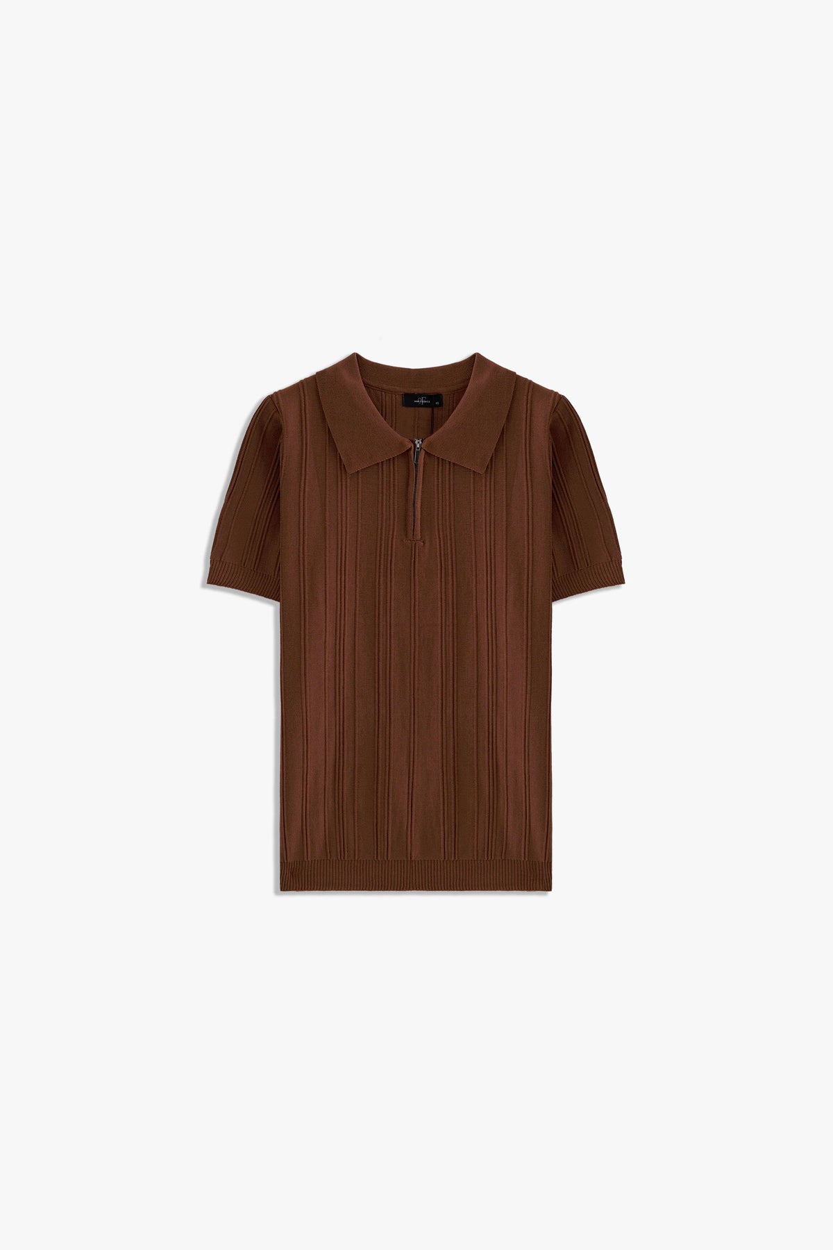 Textured Zipper Polo