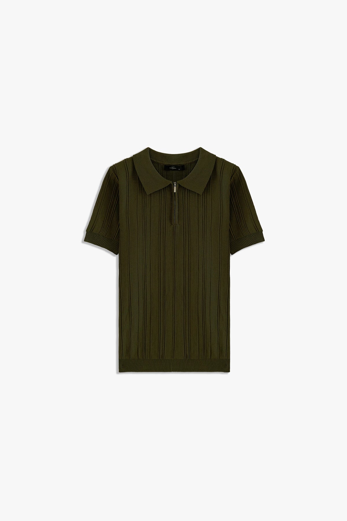 Textured Zipper Polo