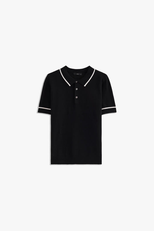 Jacquard Collar Textured Polo
