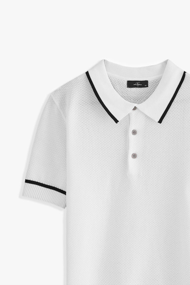 Jacquard Collar Textured Polo