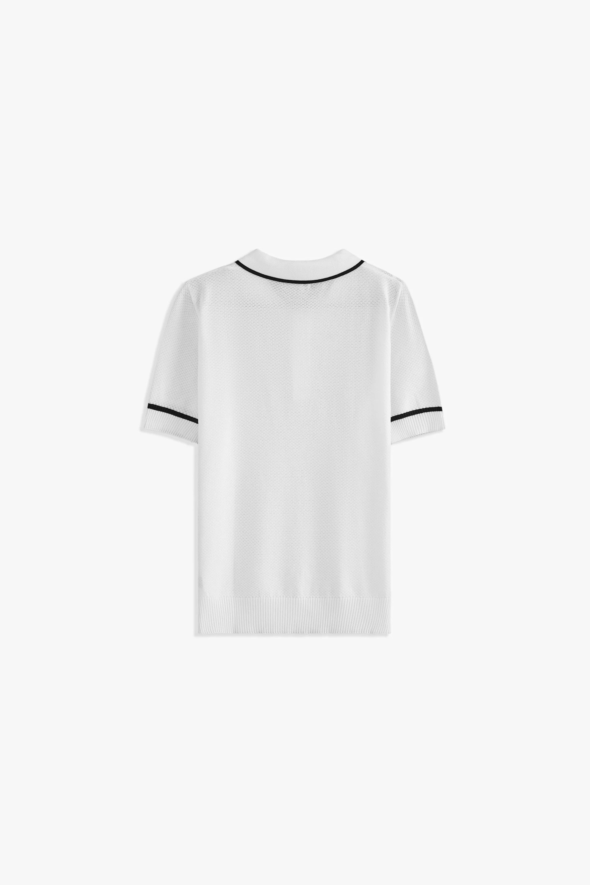 Jacquard Collar Textured Polo