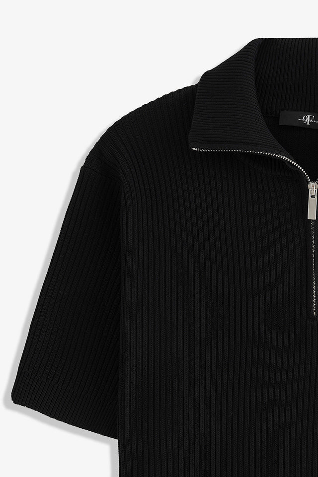Zipper Textured Polo