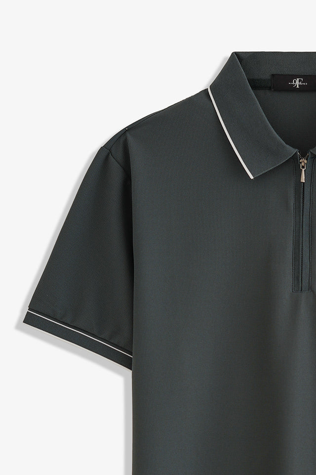 Zipper Textured Polo