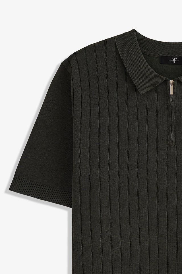Zipper Textured Polo