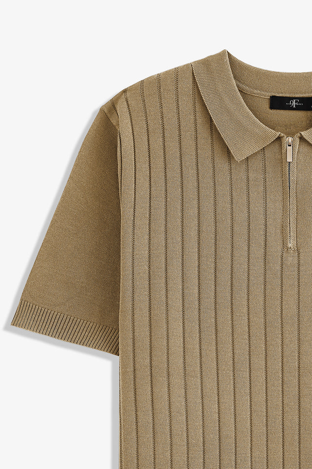 Zipper Textured Polo