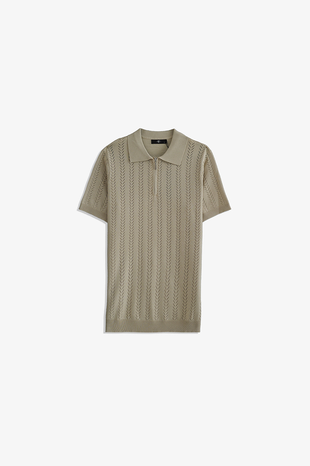 Zipper Textured Polo