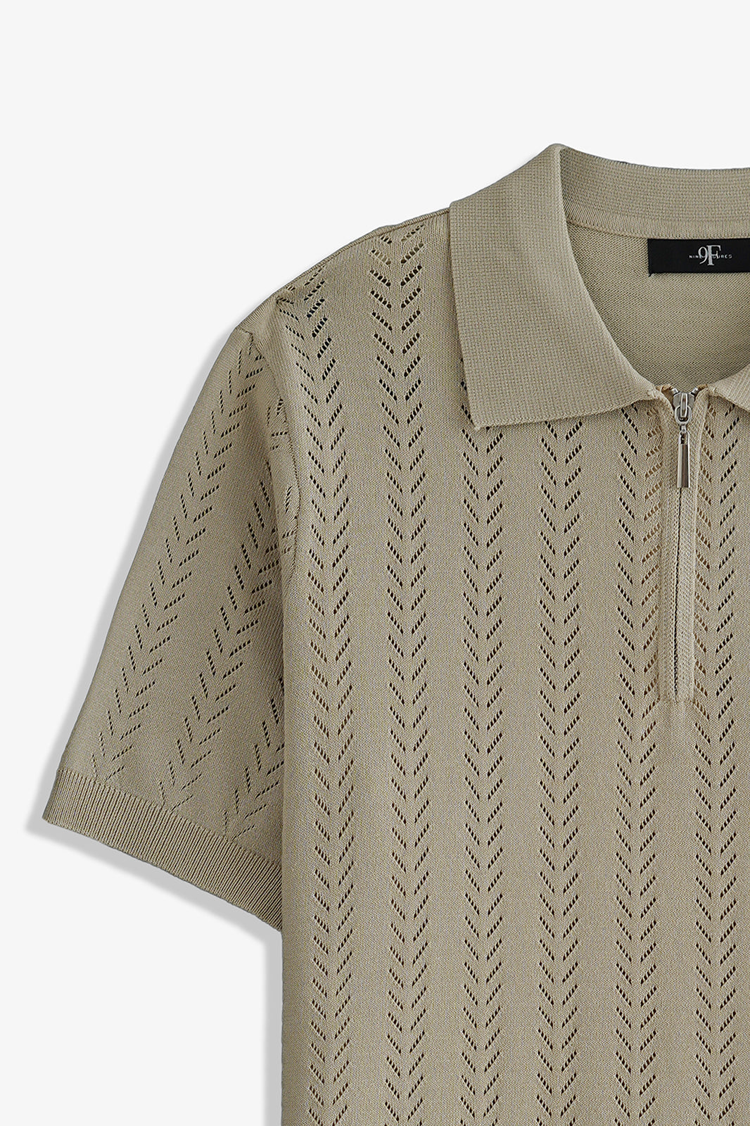 Zipper Textured Polo