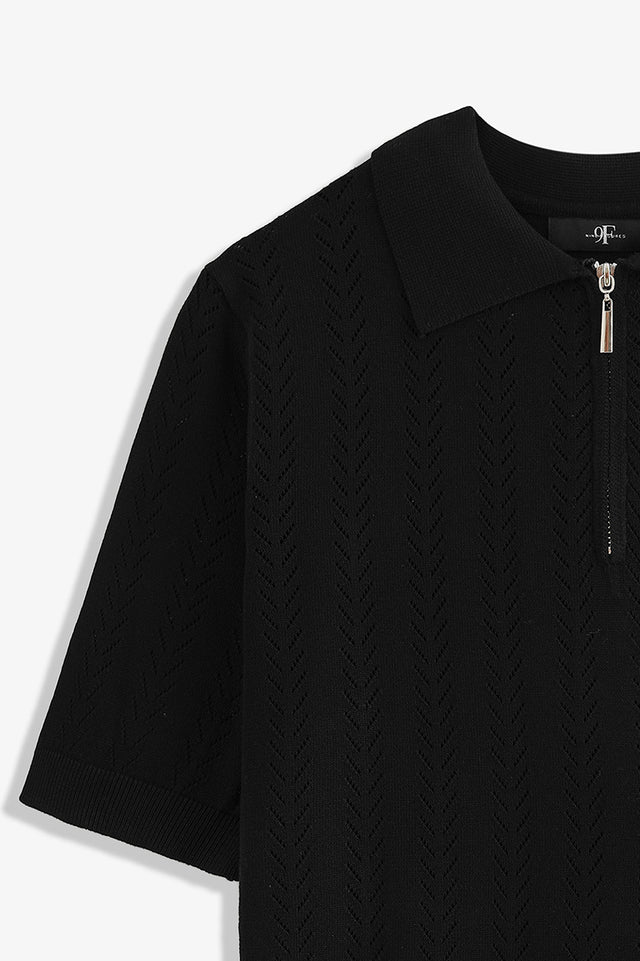 Zipper Textured Polo