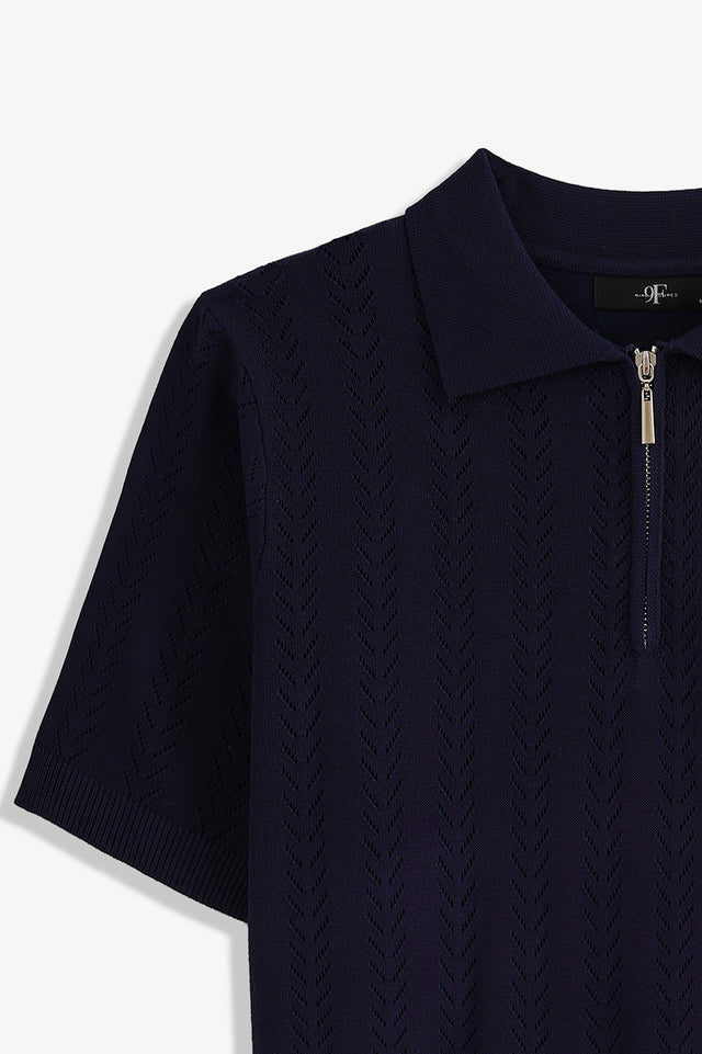 Zipper Textured Polo
