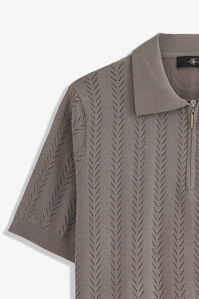 Zipper Textured Polo