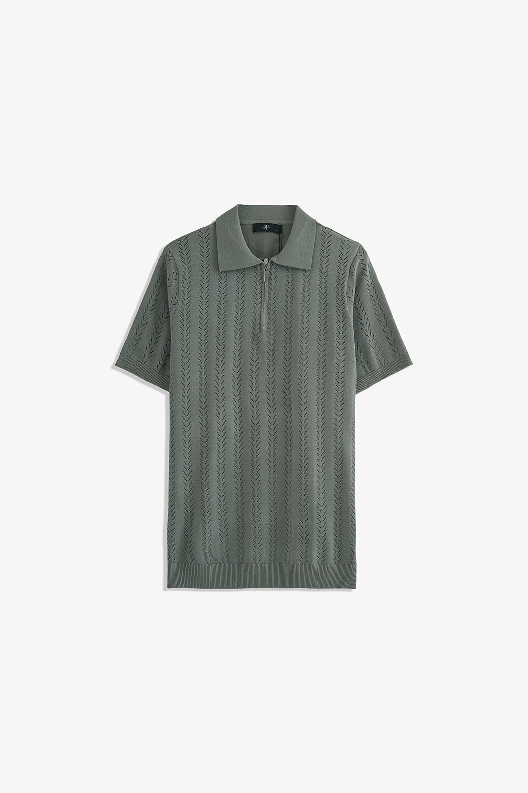 Zipper Textured Polo