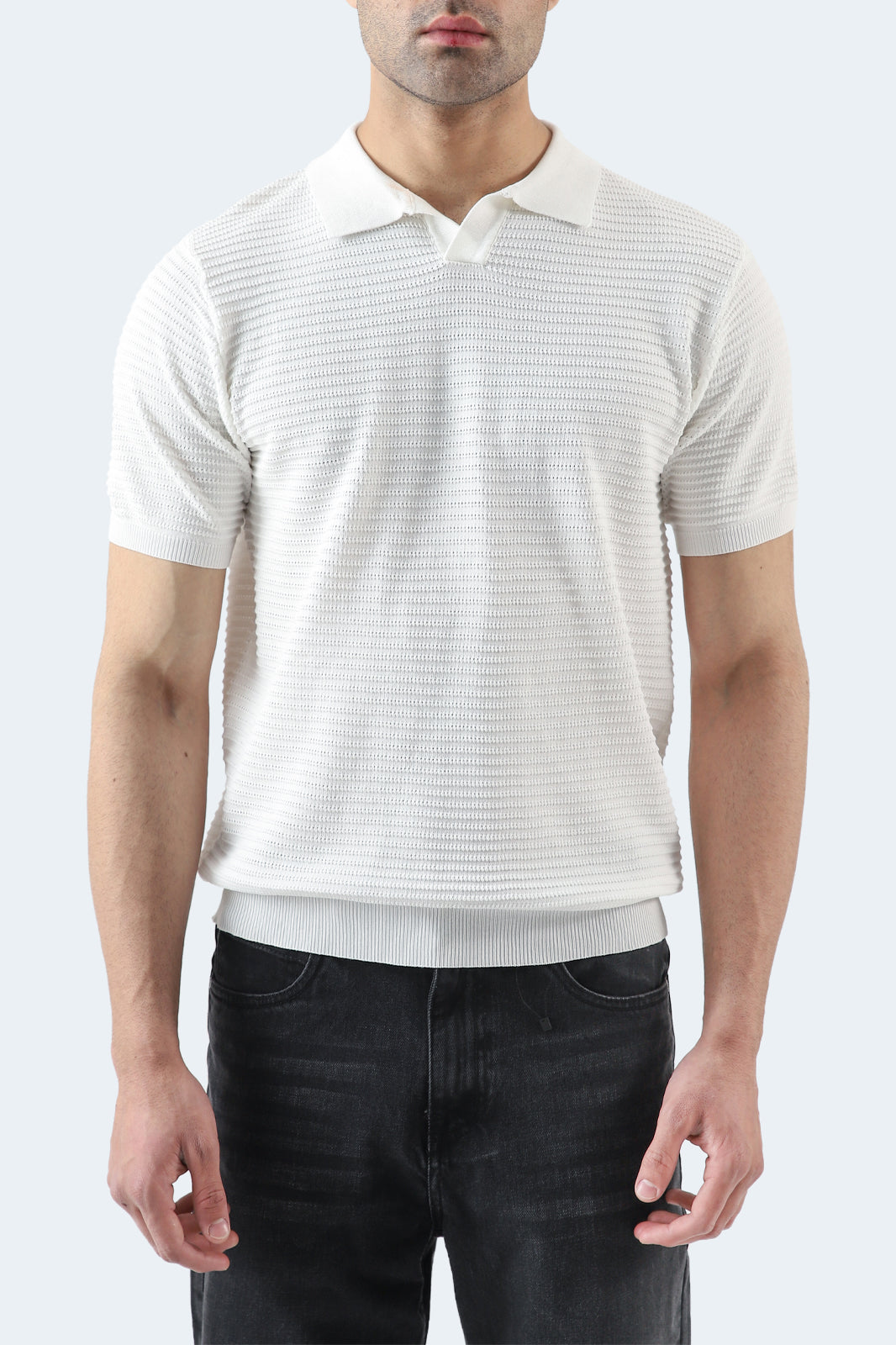 Johnny Collar Textured Polo