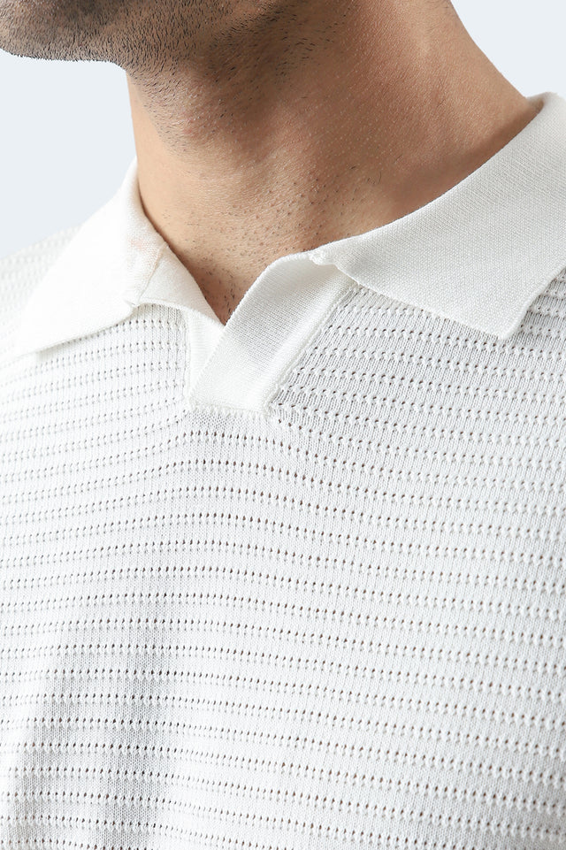 Johnny Collar Textured Polo
