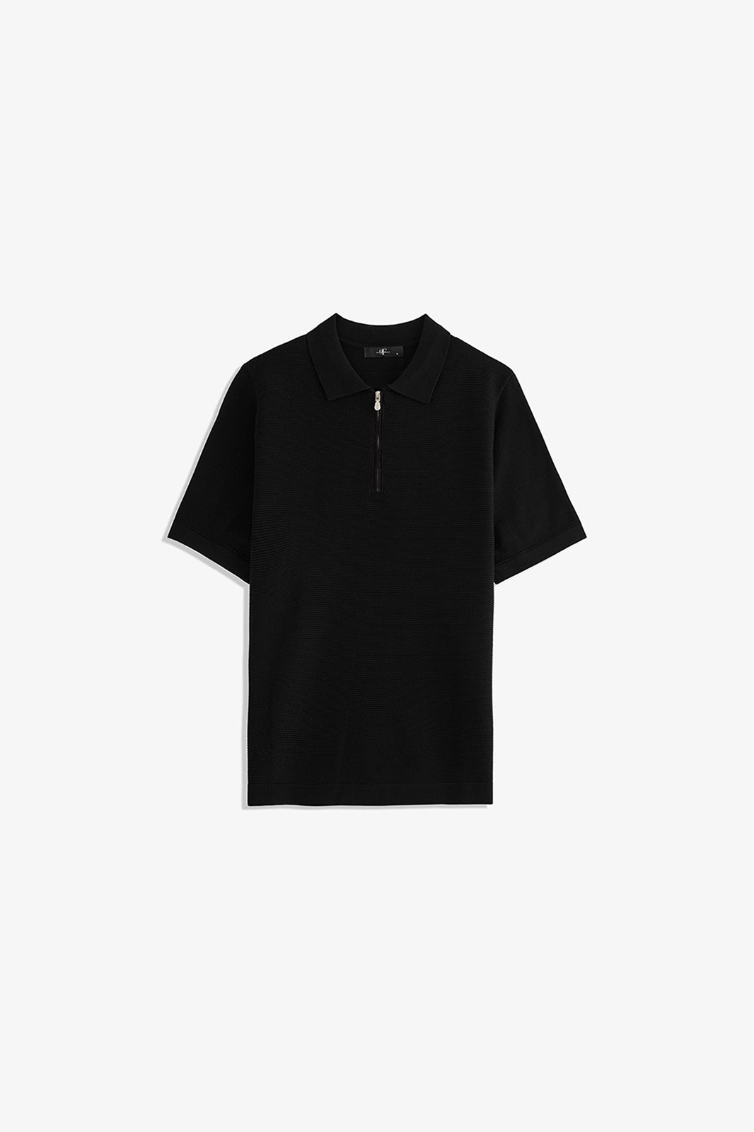 Textured Zipper Polo