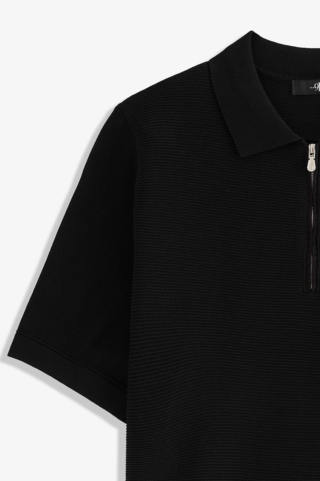 Textured Zipper Polo
