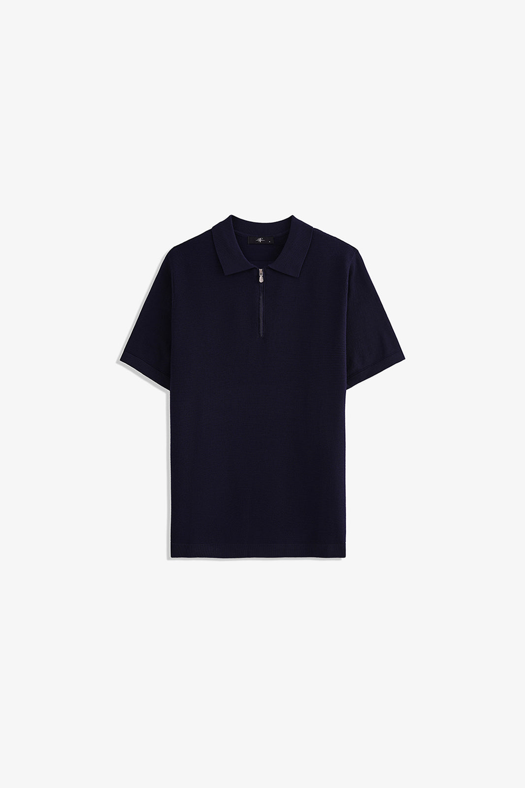 Textured Zipper Polo