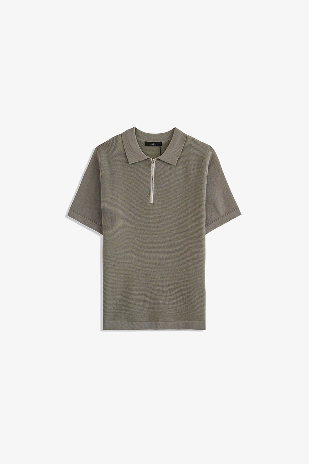Textured Zipper Polo