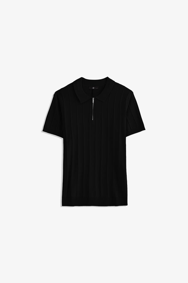 Zipper Textured Polo