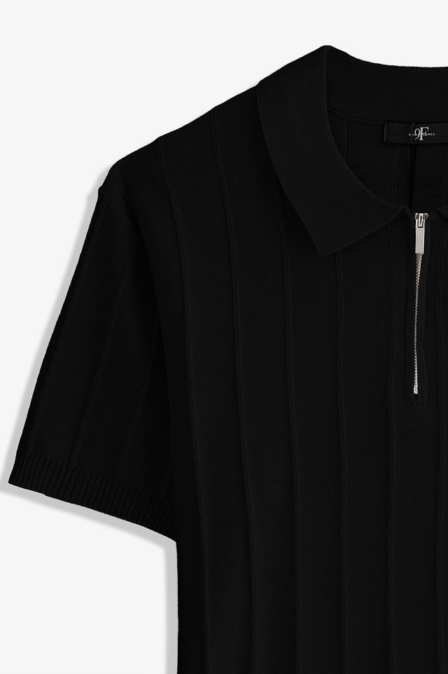 Zipper Textured Polo