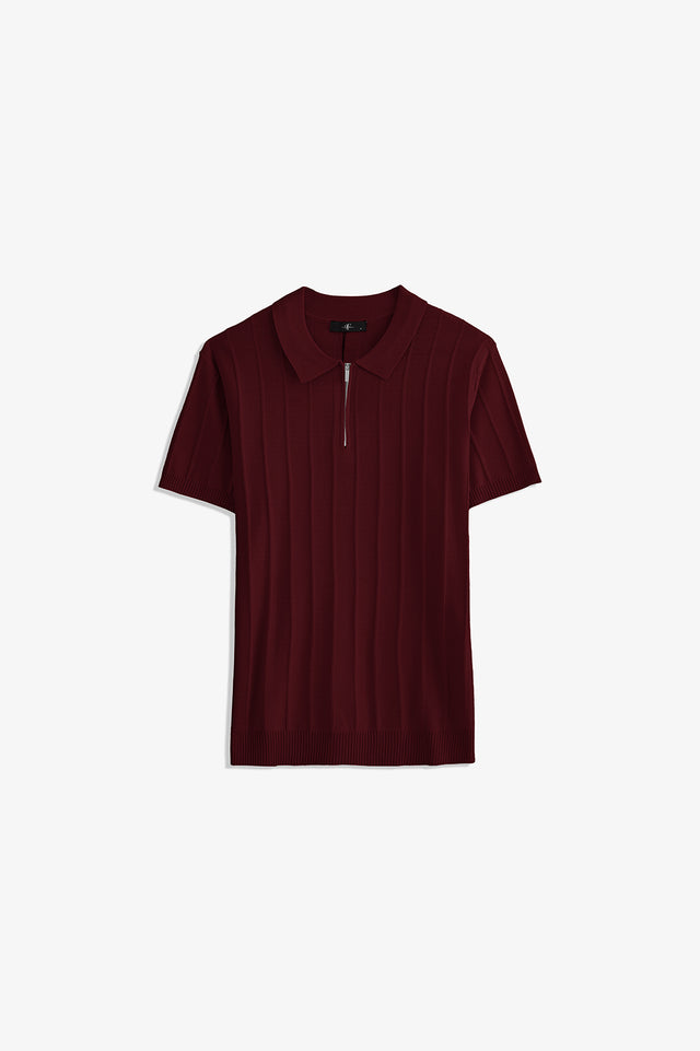 Zipper Textured Polo